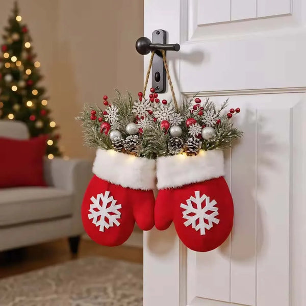 Feestelijke Wanten-Kerstkrans