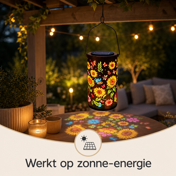Kleurrijke Bloemenlantaarn op Zonne-energie
