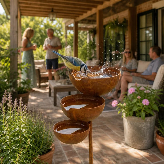Rustiek Drielaags Vogelbad