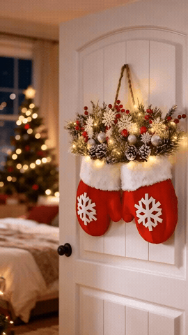 Feestelijke Wanten-Kerstkrans
