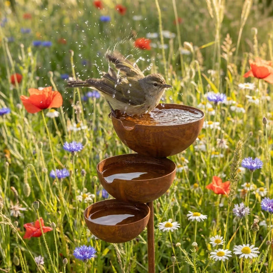 Rustiek Drielaags Vogelbad